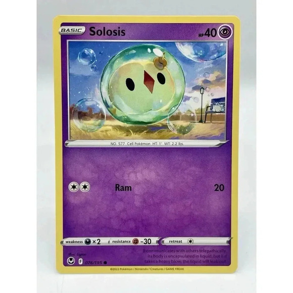 Solosis 076/195 SWSH: Silver Tempest Non-Holo‎ Pokémon TCG Mint Unplayed - Picture 1 of 6